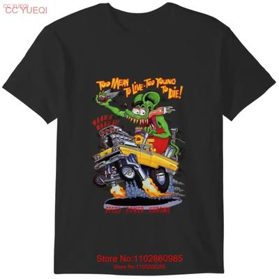 Rat Fink Speed Power Chrome Black T Shirt Vintage Homme Stretched Breathable Stylish Designer Clothes Versatile