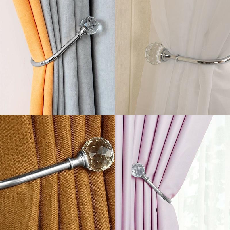 Crystal Embellished Metal Curtain Holdbacks Easy Installation