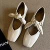 Fashion 2025 New Cute Square Toe Ladies Ballet Shoes Fashion Flat Bow Mary Jane Summer Women's Pumps Commuter Concise Female Shoes
