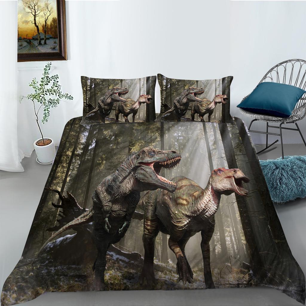 3D Dinosaur Digital Printing Comfortable Polyester Bedding Two Or Three-Piece Set