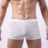 Soutong See Through Men Underpants Solid Color Mesh Yarn Mid Waist Transparent Thin Boxer Underwear for Daily Wear