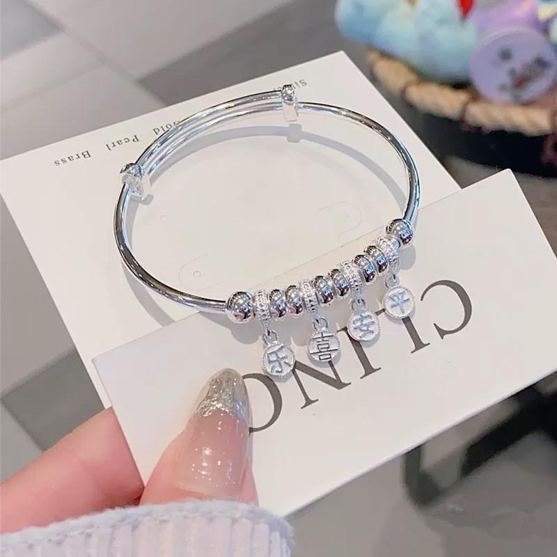 Peace and joy transfer bead bracelet versatile fashion for girlfriend's birthday