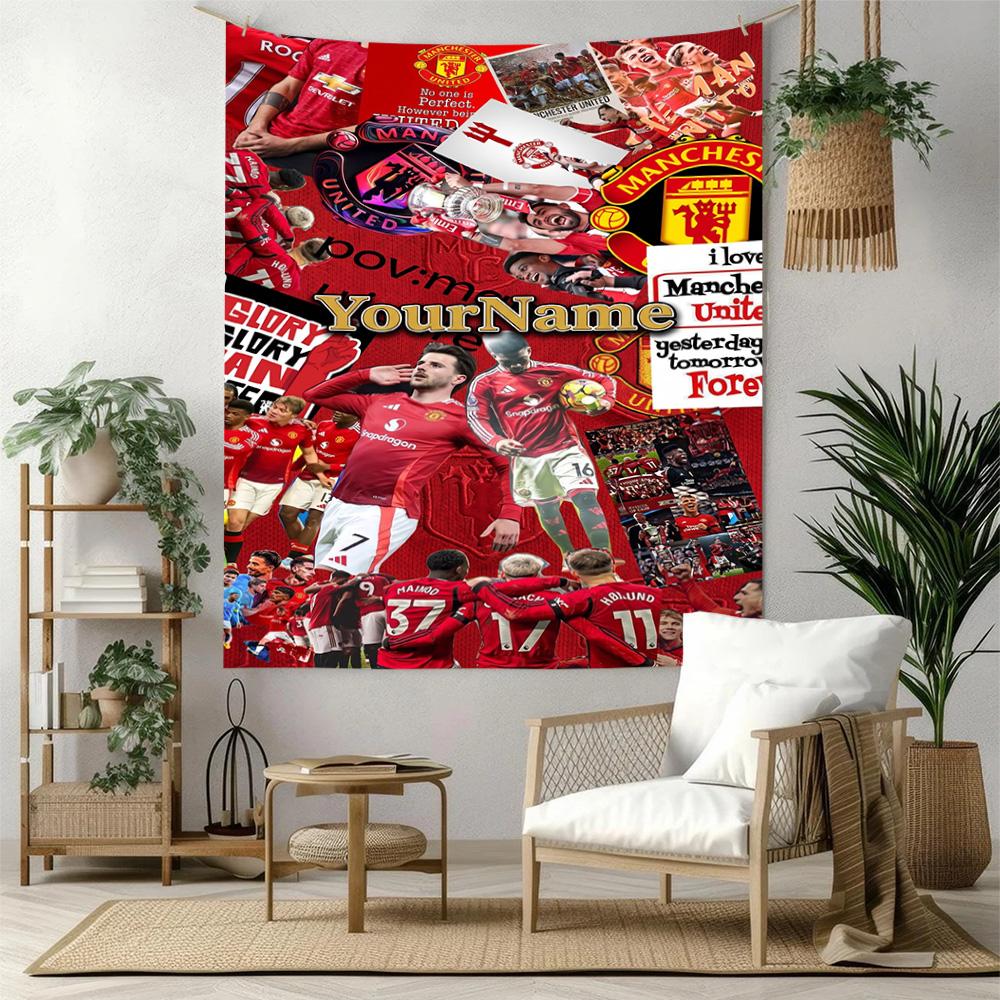 Manchester Custom Your Name Wall Decor Tapestry Art For Pet Memorial Birthdaywedding Party Backdrop Family Gift