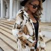 0 long color ribbon hat imitation fur coat women's casual coat autumn and winter