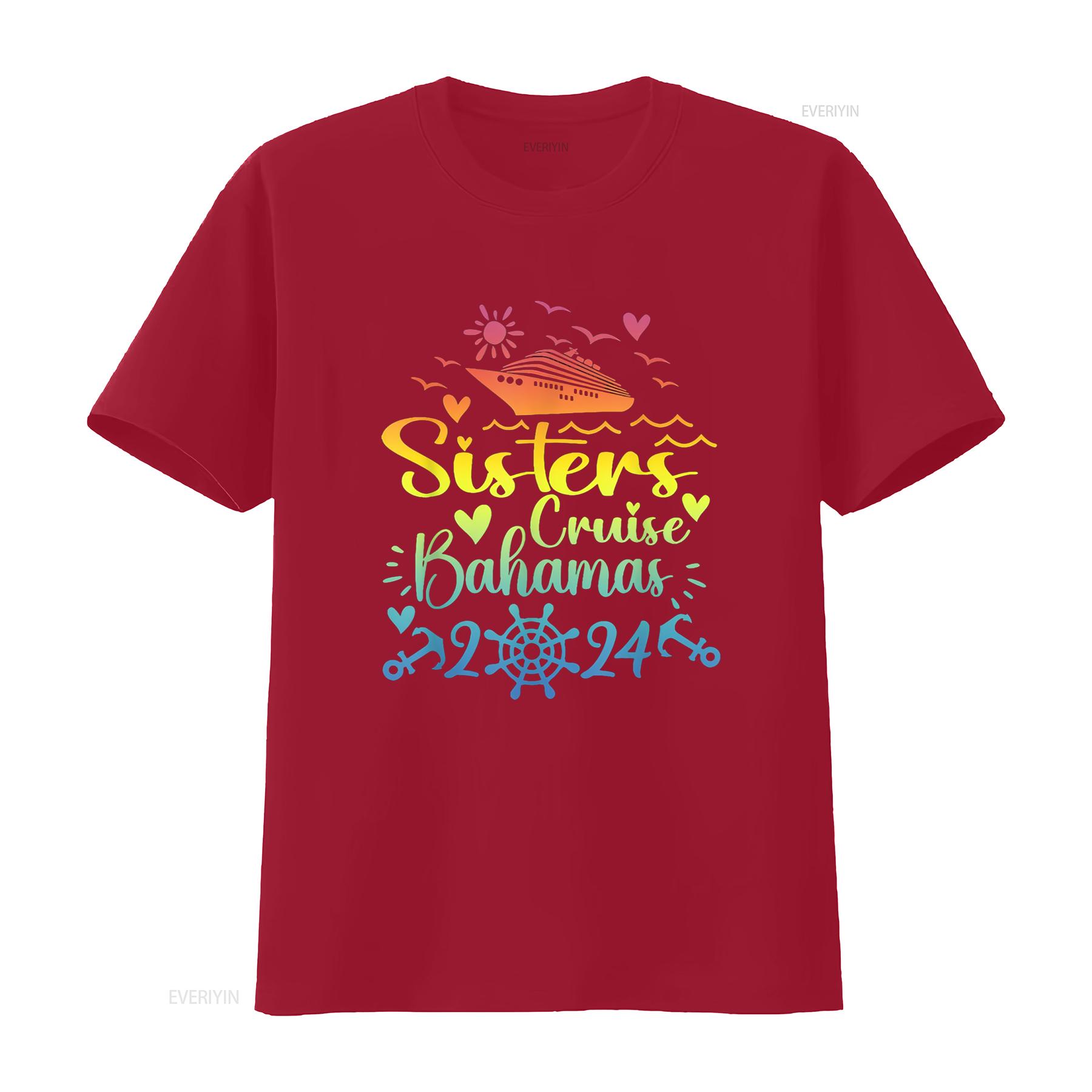 Bahamas Cruise 2024 Family Sister Cruising Vacation Matching T Shirt vintage Washed Versatile Stretched graphic homme Casual S