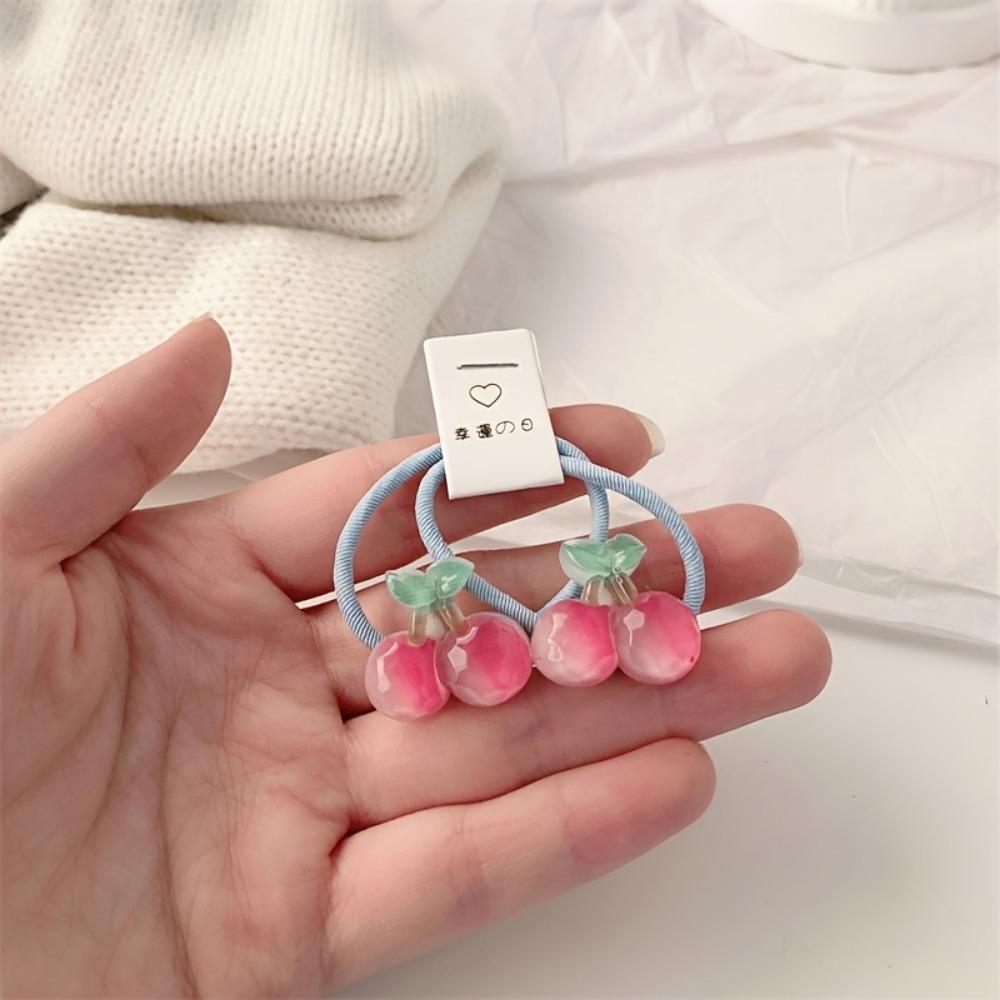 2/10pcs Bohemia Children's Carrot Head Rope Female Korean Cute Fruit Headwear Hair Tie Rubber Band Cherry Hair Rope