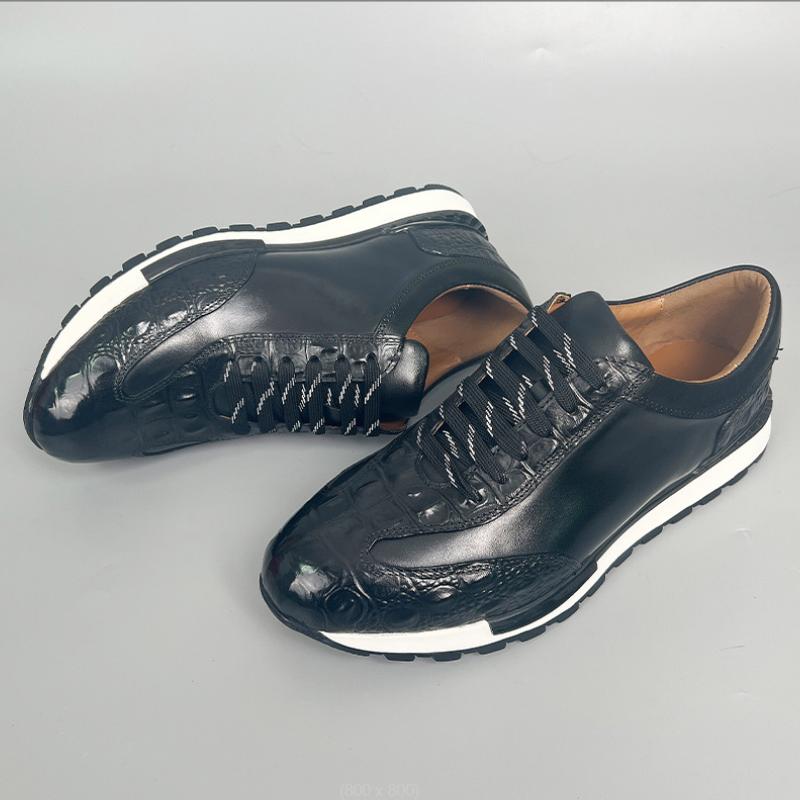 Heren Oxford Sneaker Koe Echt Leer Krokodillenpatroon Mannen Schoenen Vetersluiting Zakelijk Kantoor Casual Mannen Schoenen b16