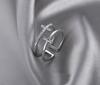 Ladies Adjustable Two Layer Cross Zircon Open Rings Jewelry
