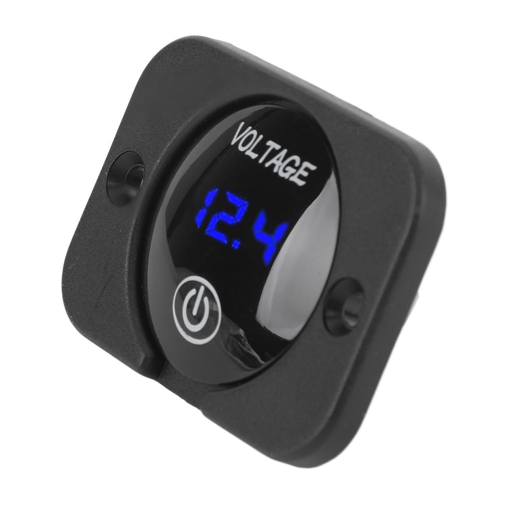 Voltage Gauge with Touch Switch 5 To 48V LED Digital Display Water Resistant Voltmeter Panel for Boat Marine Motorcycle