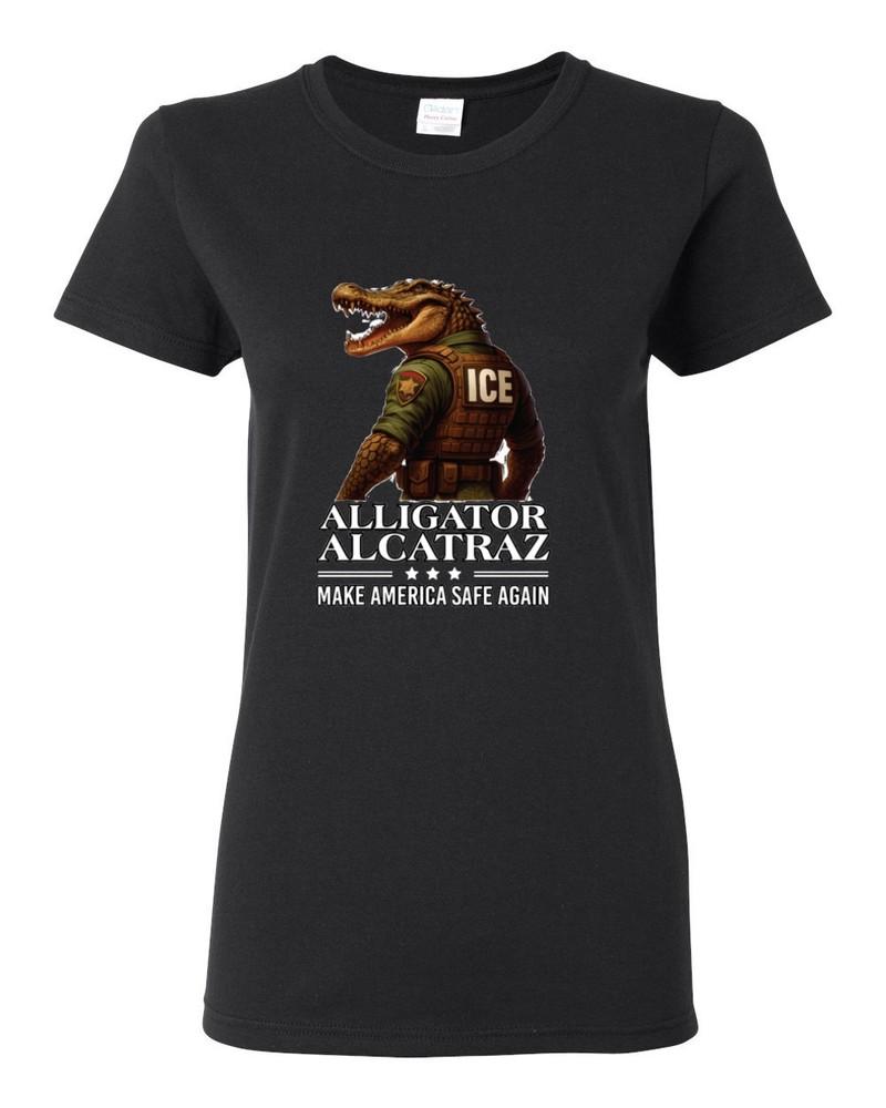 Alligator Alcatraz Florida Make America Safe Again Womens Graphic T-Shirt Unisex T-Shirt L