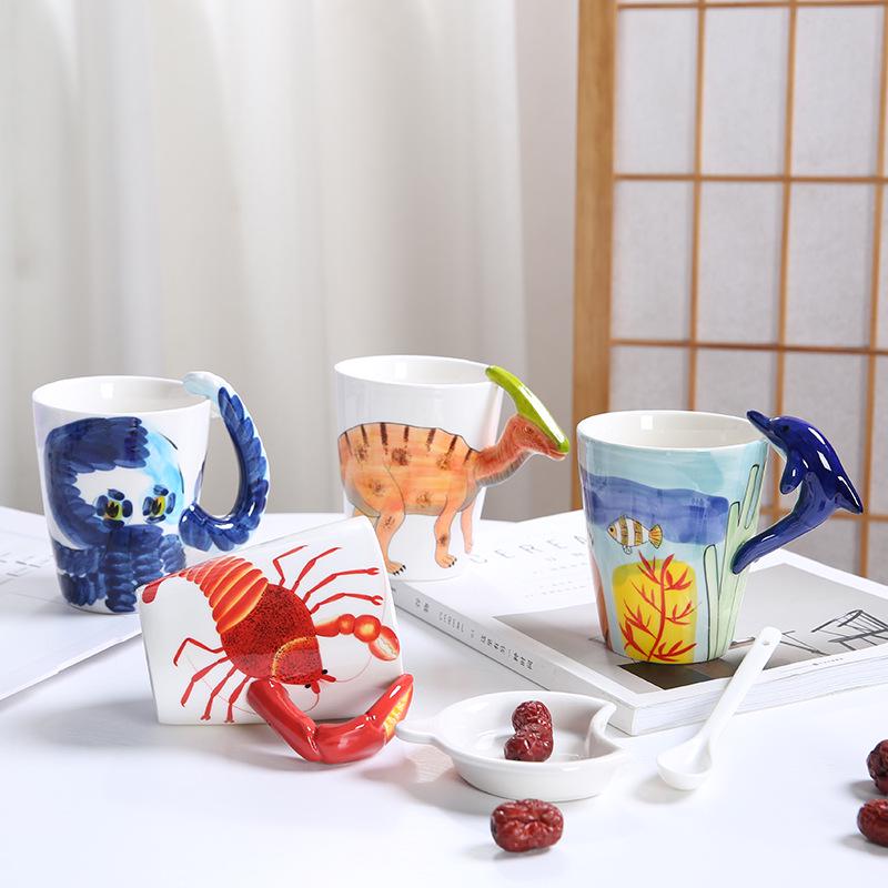3D Zebra Handle Ceramic Coffee Cup - Unique Animal Gift Cup