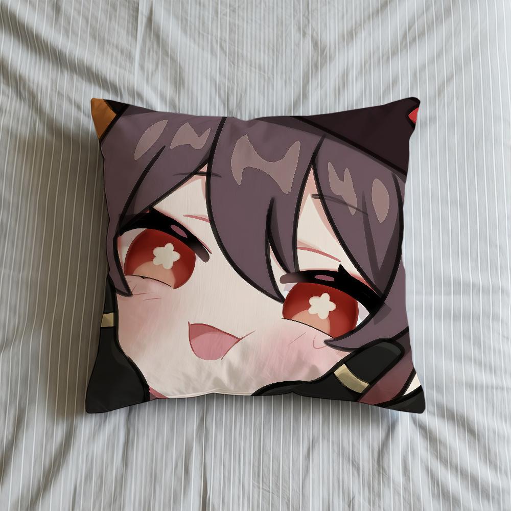 Cushion Face Cover Soft Q Case Genshin Sofa Impact Living Room Home Comfortable Office Game Decor Cupping Protective Pillow