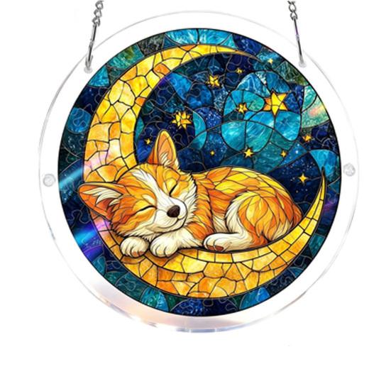 Acrylic Puzzle Suncatcher, Stained Glass Window Hanging Ornaments, DIY Jigsaw Puzzle Sun Catcher Kit for Home, Garden Decor, Gift for Women,