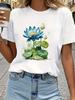 (Asian Size) Tee Top sweet letter style trend Print Women Woman Fashion Clothing Short Sleeve T Shirt  Female Graphic T-shirts