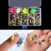 93pcs Ice Fishing Jigs Kit Includes Jig Heads Hook and Soft Lures for Bass Trout Walleye
