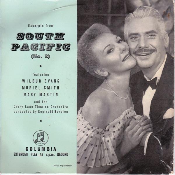 

7inch Record WILBUR EVANS MURIEL SMITH MARY Excerpts From South Pacific 2 SEG7688 Columbia 1958 UK Soundtracks Musicals Used
