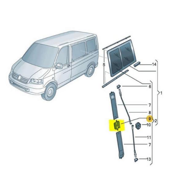 Fensteröffnungsriegel für VW Transporter T5 T6 Caddy OEM 2K0847781B 7H0847781B