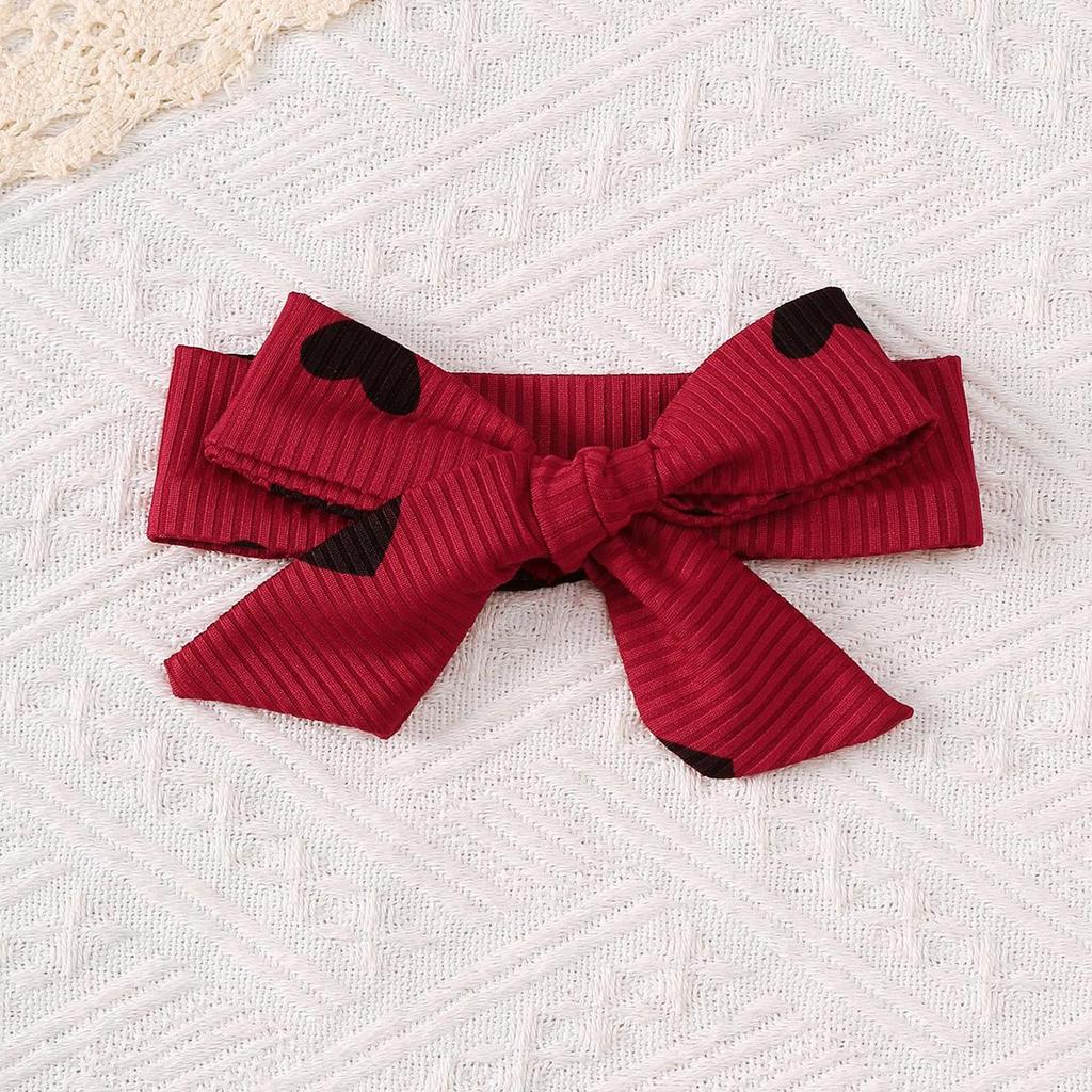 0-18 Months Baby Girl Clothes Sweet 2Pcs Dress Set Ruffle Heart Print Dress with Matching Headband Infant Autumn Casual Outfit