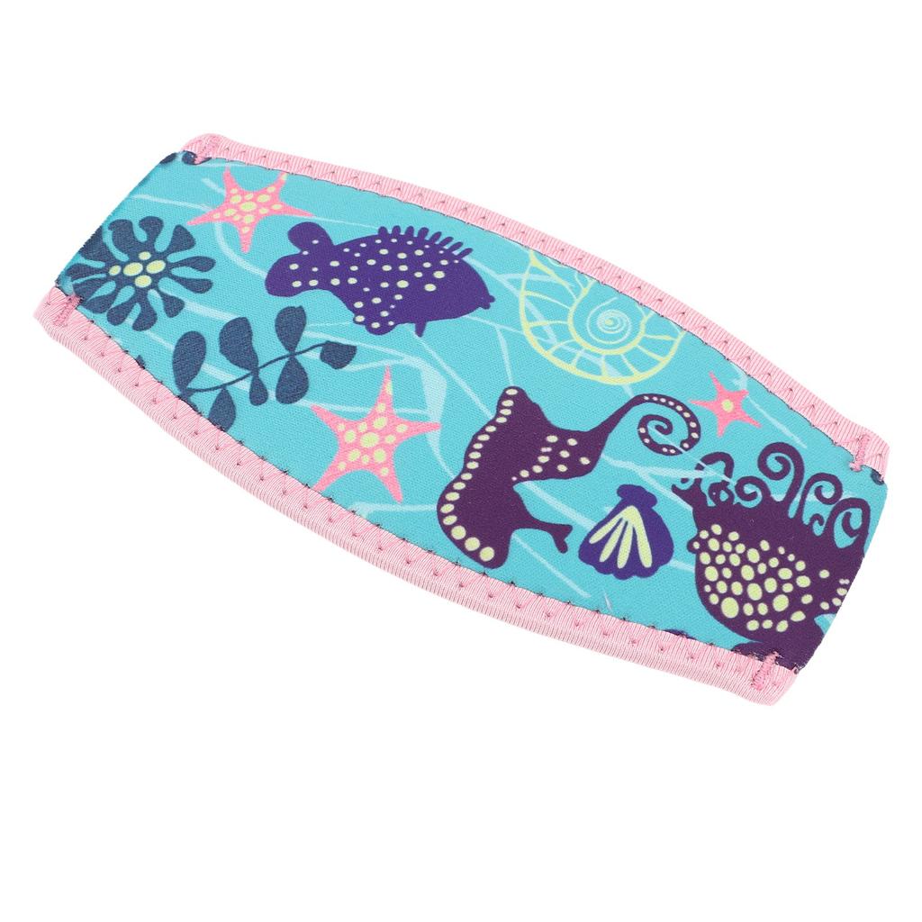 Diving Goggles Hair Protector Pink Border Green Background Neoprene Rubber 2 Layers Waterproof Dive Goggles Straps for