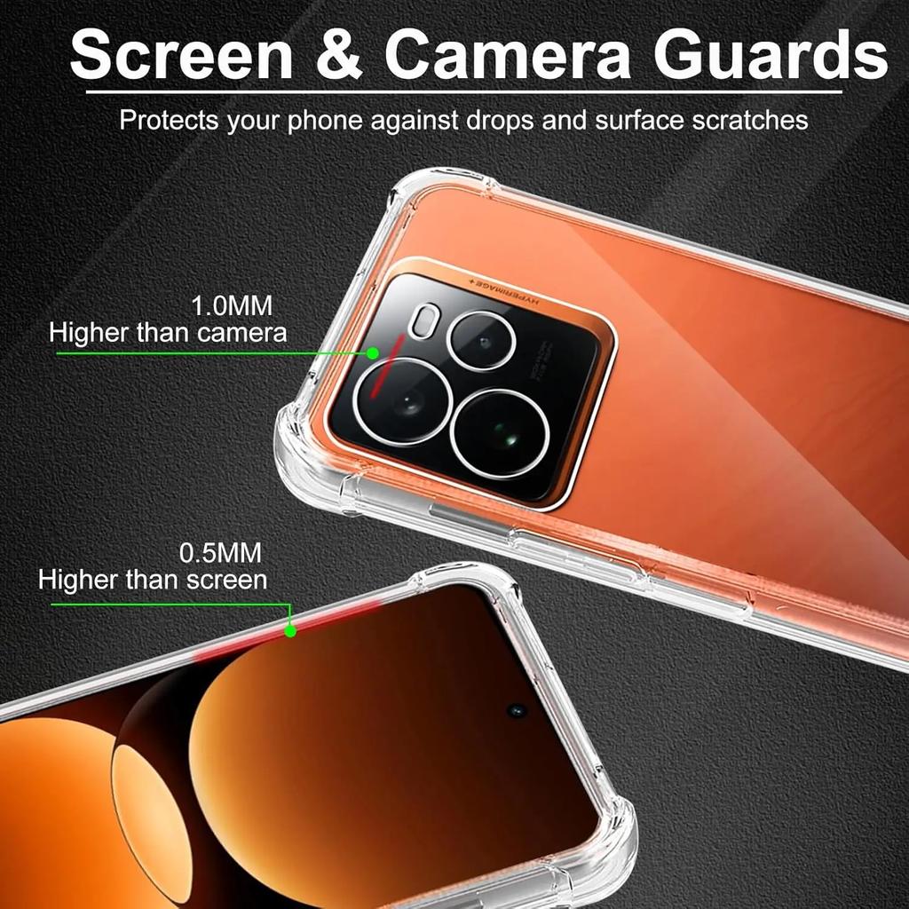 Coque antichoc TPU à quatre coins pour Realme GT 7 7T GT7 Coque de protection Coque arrière transparente Fundas Coque