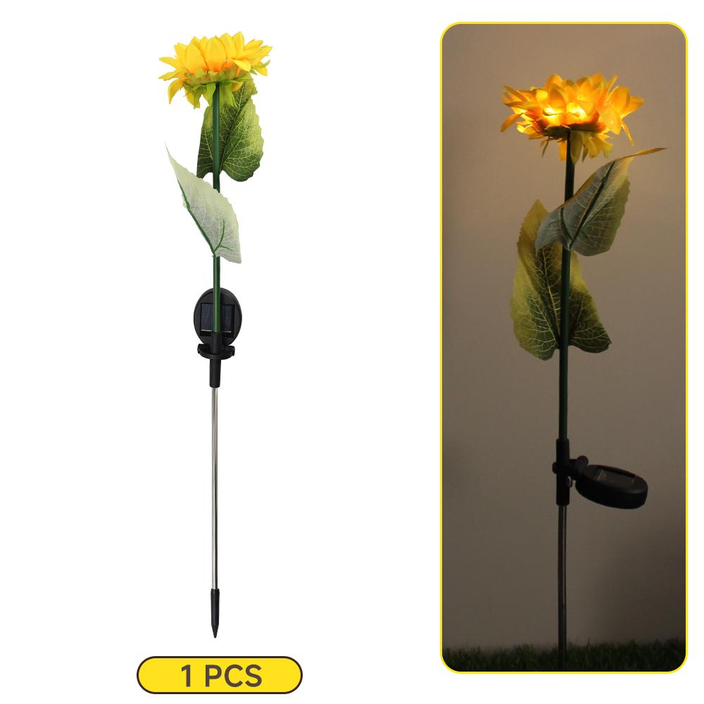 

1 Head Solar Simulation Sunflower LED Lights Garden Landscape Lamps Lawn Lights Courtyard Decoration Christmas Flower Light