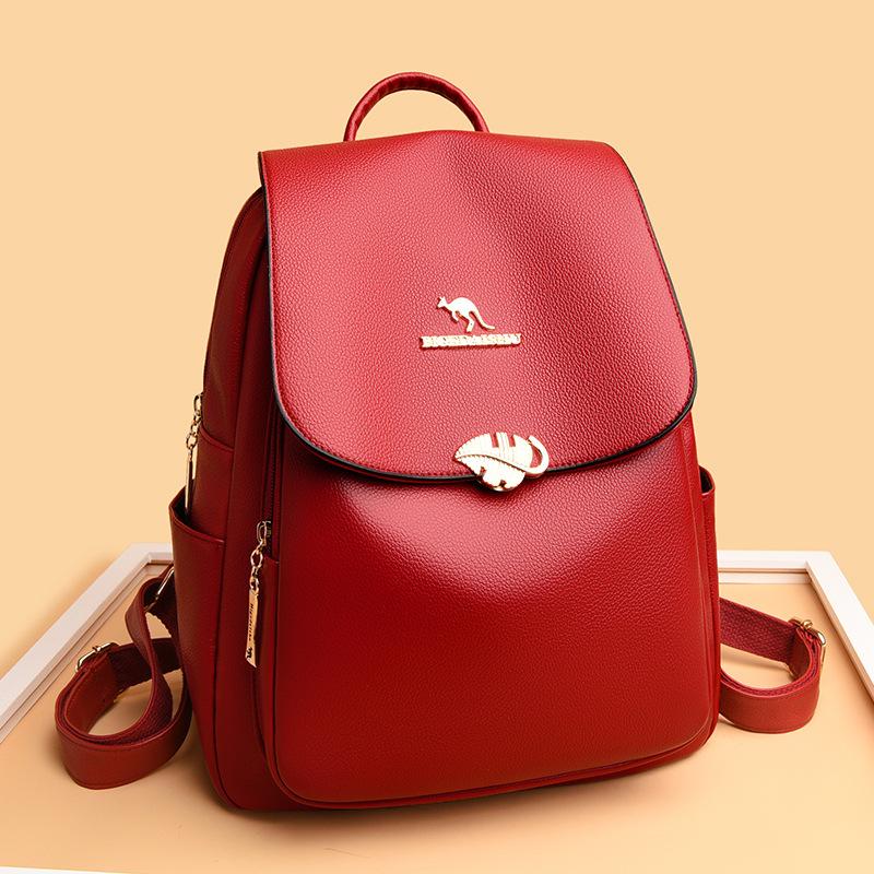 New Women's Casual Backpack European and American Trendy Outdoor Travel Fashion Soft Leather Backpack Versatile Student Bag