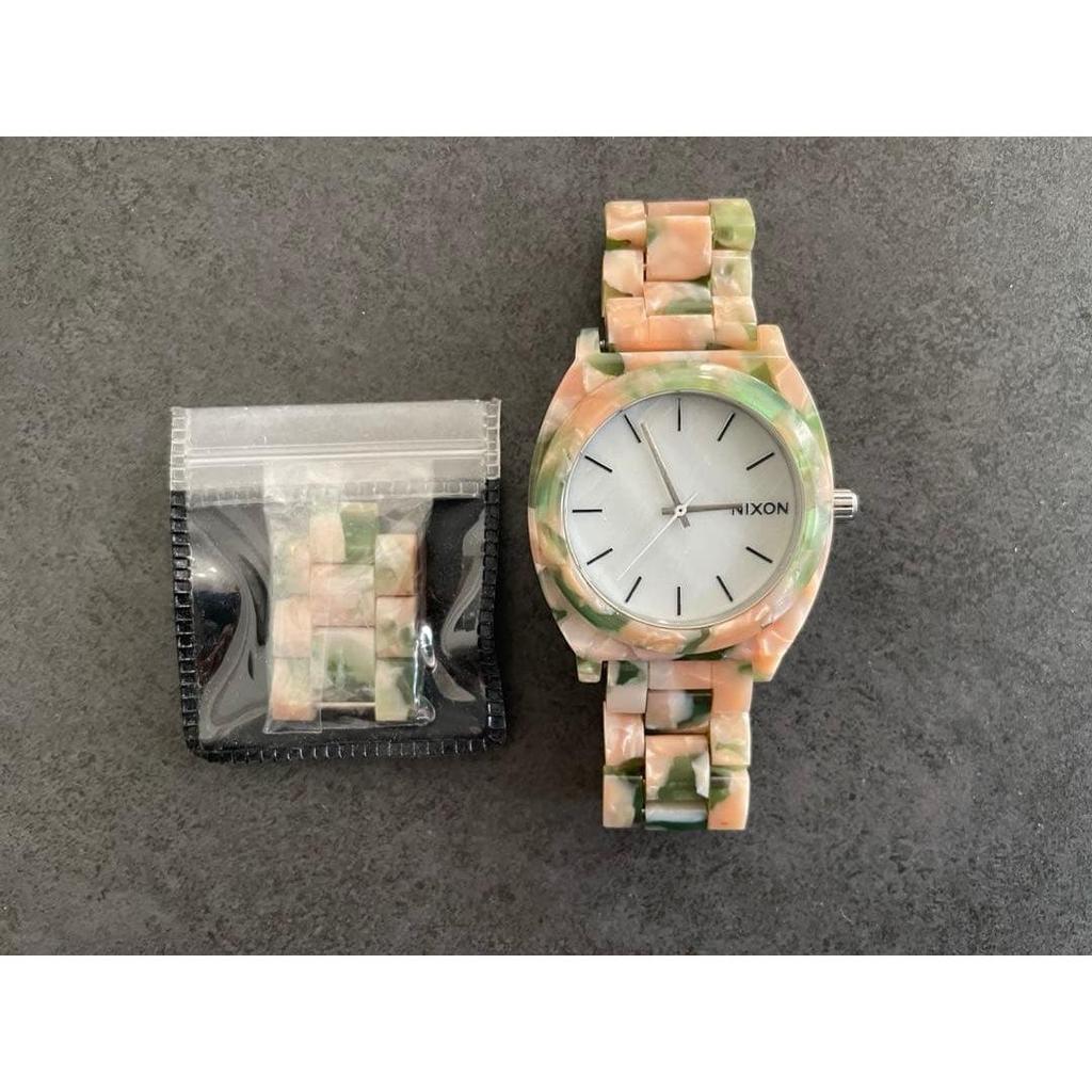Used Nixon Watch Tortoiseshell Pink Green