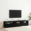 TV Cabinet Set of 2 Black Oak Effect 195 x 35 x 40 cm