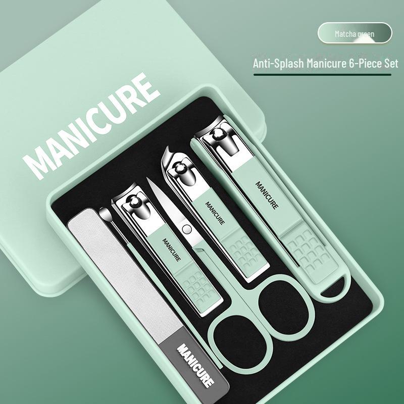 Advanced Anti-Splash Manicure Set with Nail Clippers & Dead Skin Fork