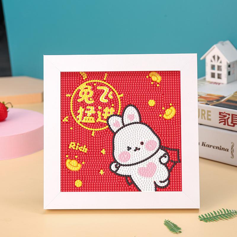 Kids Full Drill 5D Diamond Painting Kit, Cartoon Animal Handmade Diy Diamond Paste Decor Art
