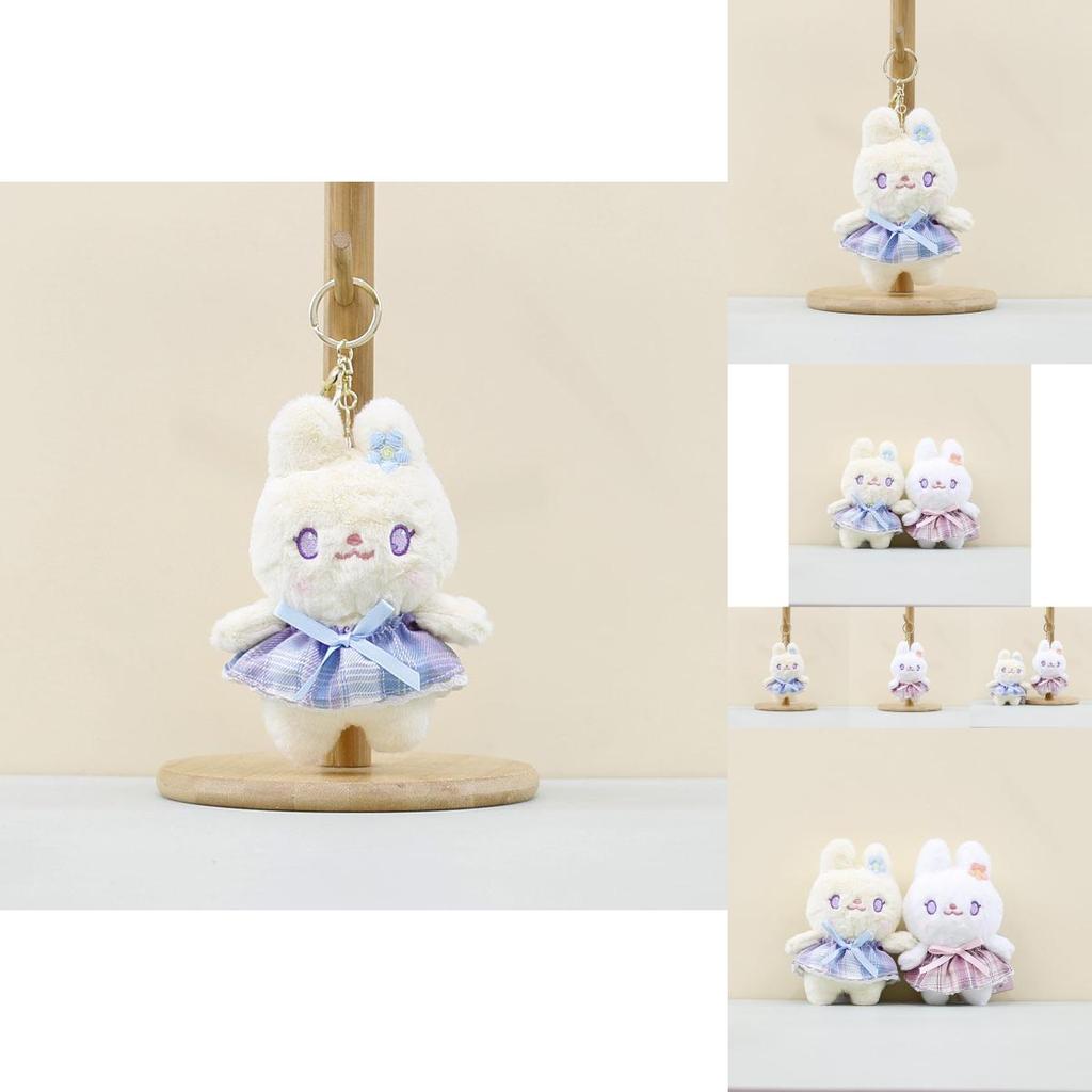 Adorable Plush Rabbit Keychain Cute Cartoon Bunny Pendant Soft Material For Bags