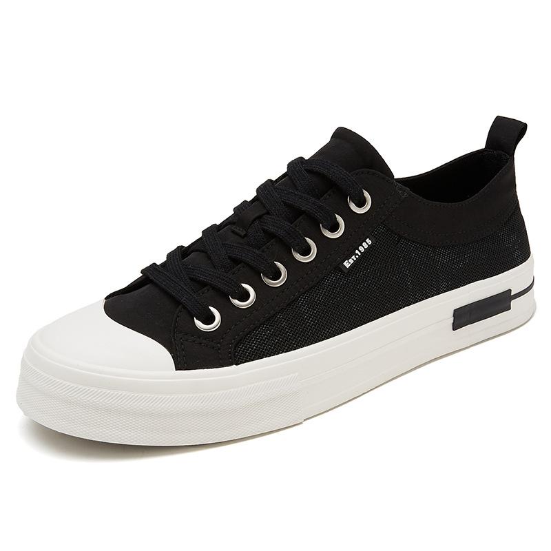 New Summer Mens Shoes Trendy Comfortable Breathable and Versatile Casual Cloth Shoes Low Top Flat Laceup Shoes