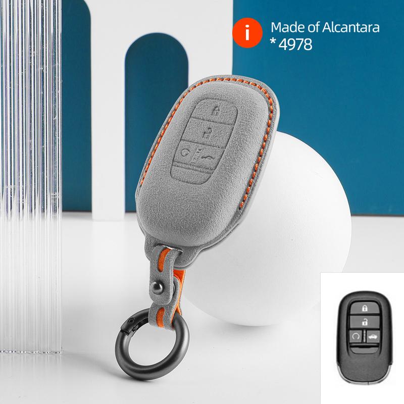 Car Key Case Cover Shell For Honda Vezel City Civic Jazz Brv Brv Hrv Remote Protector Suede Interior Accessories