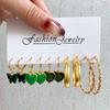 Fashion Black Heart Drop Earrings Set  for Women Chessboard Ladies Love Tai Chi Temperament Earring 2023 Trendy Jewelry Gifts