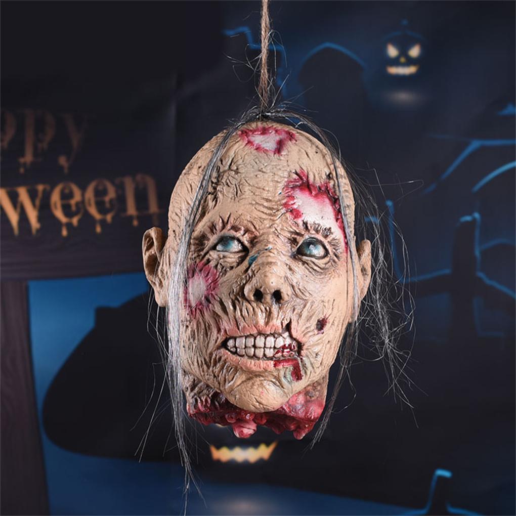Halloween Themed Party Hanging Head Home Hotel Haunted House Scary Tabletop Centerpiece Horrible Decor Holiday Banquet Prop