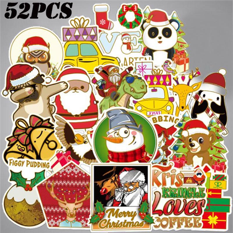 Tree Bear SUMAJU 50 Pcs Christmas Stickers Xmas Stickers Decal Cartoon Laptop Stickers Vsco Vinyl Stickers with Snowman Reindeer Santa Claus