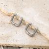 Personality Trend Geometric Earrings Titanium Steel Square Round Wire Ear Buckle Ear Jewelry Premium Niche