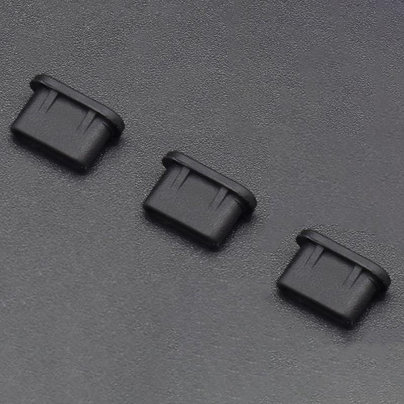 

3Pcs Type-C Dust Plug Phone Usb Charging Port Protector Cover Anti-Dust Cap чёрный