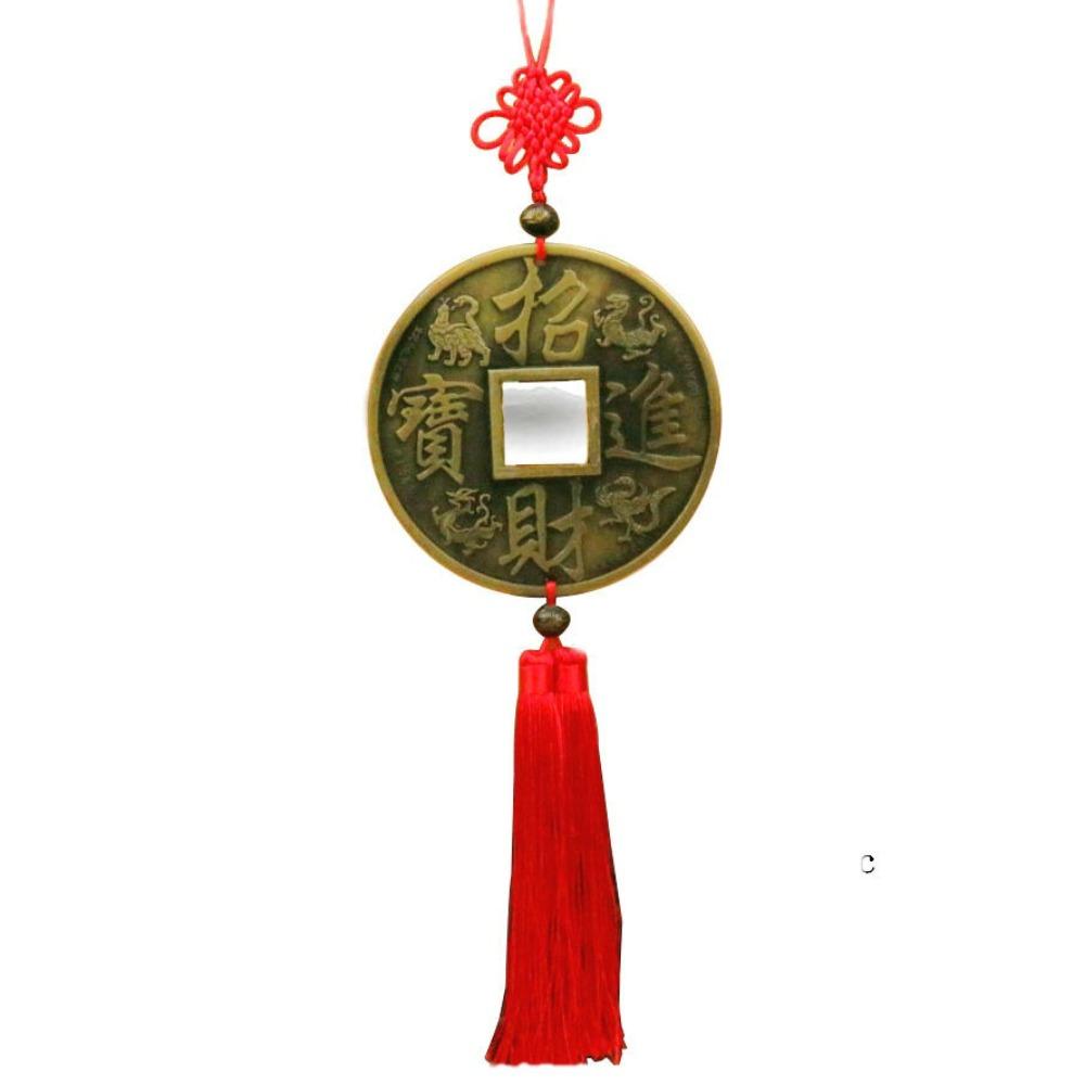 Chinese Knot Fengshui Copper Coins Big Vintage Pray Lucky Retro Collection Antique Currency Party Souvenir Gift Car Pendant