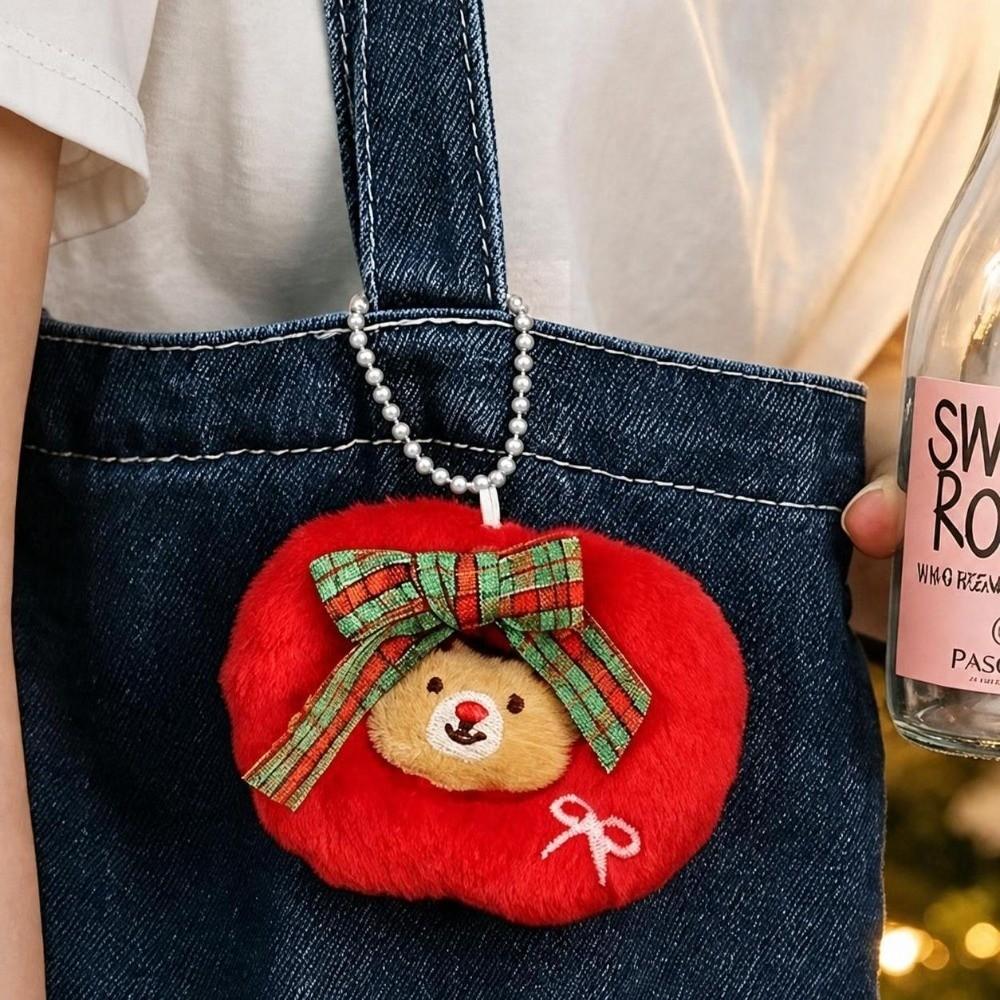 5PCS Plush Stuffed Hanging Pendants Cute Festival Keychain Decorations Xmas Tree