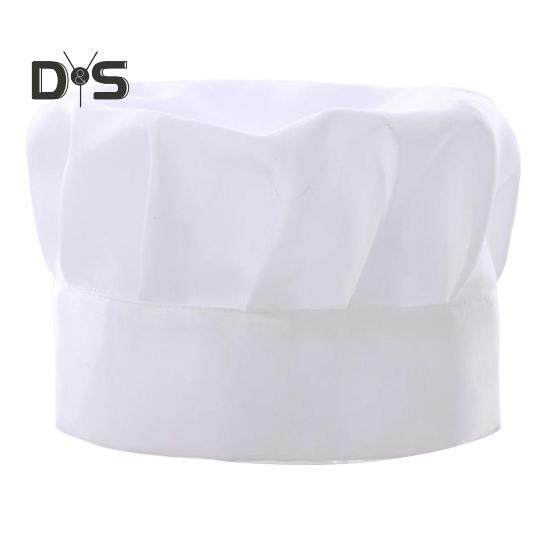 

Поварской колпак унисекс для кухни, колпак для ресторана отеля, плиссированный дизайн, однотонный рабочий колпак официанта-повара, шляпа-гриб белый