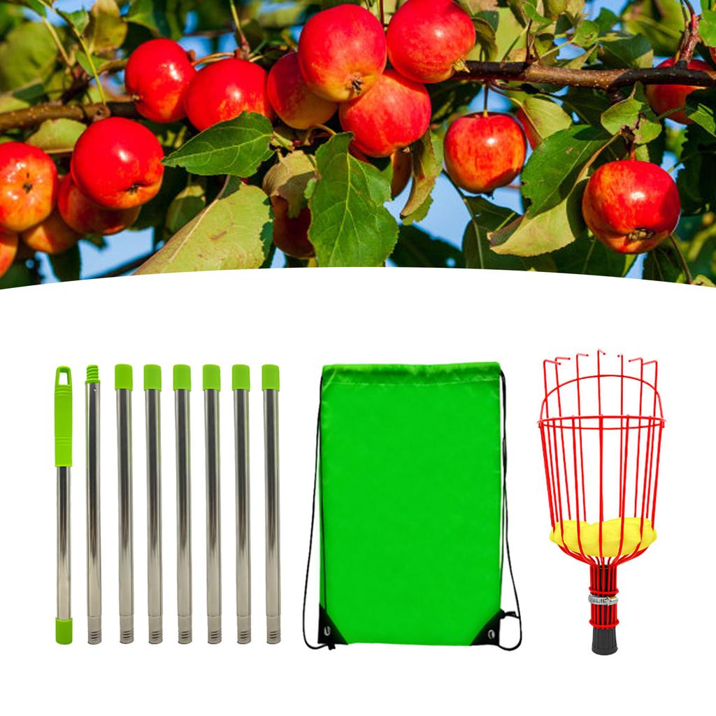 Fruit Pick Basket Telescoping Pole Tool Fruit Picking Equipment for Garden