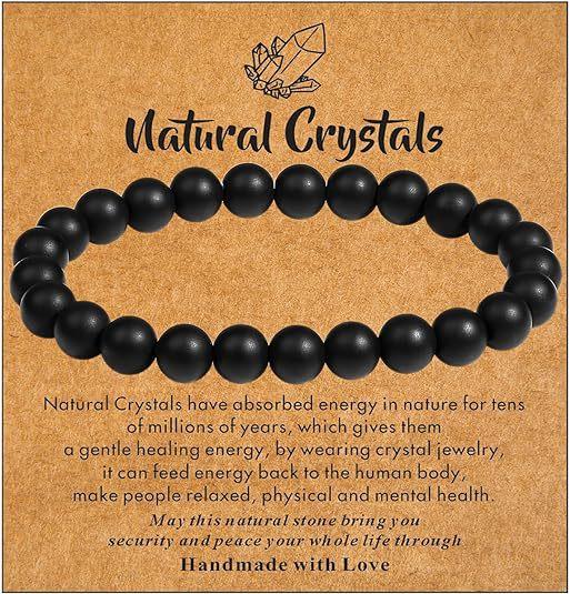 Hot Selling Natural Stone with Cardboard Beaded Elastic String Bracelet Crystal Agate Tiger Eye Stone Wholesale Bracelet Jewelry