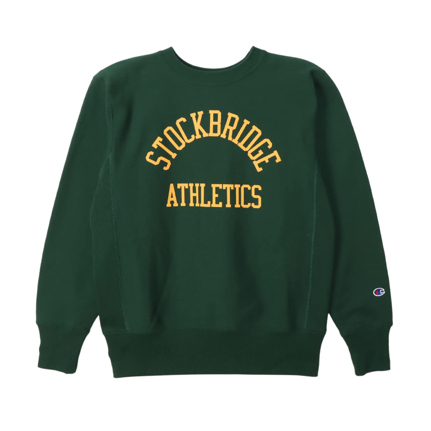 

Sweatshirt Long Sleeve Round Neck COTTON USA Graphic Print Reverse Crew Neck Sweatshirt Bottle Green [Champion] 11.5oz Weave(R) REVERSWEAVE(R) C3-Y012 бутылочная зеленый