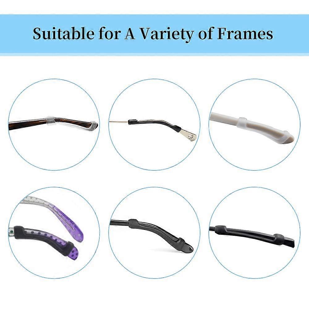 Anti-Slip Glasses Hooks Grips, 6 Pairs Soft Silicone Glasses Arm Covers Elastic Eyeglass Ear Pads, Eyeglasses Sleeve
