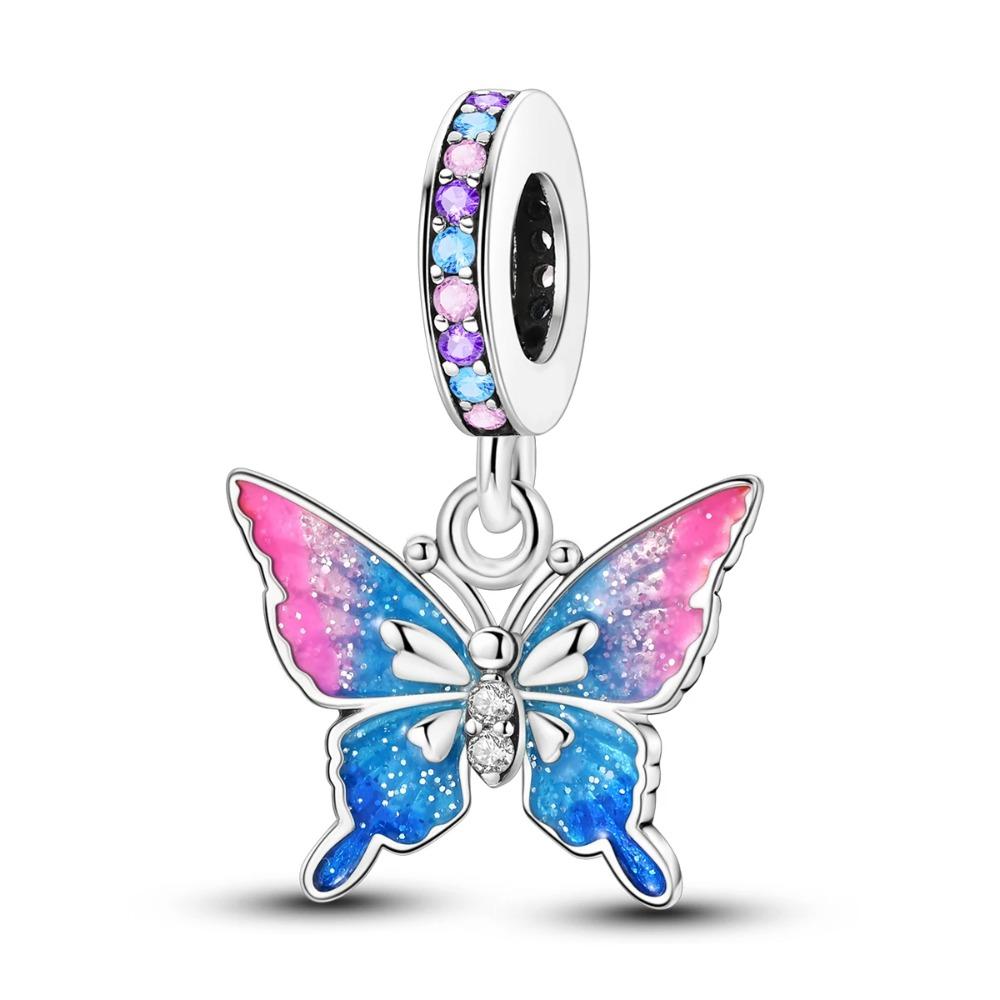 925 Silver Butterfly Firefly Pendants Charms Beads For Women Fine Jewelry Making Necklace Bracelet