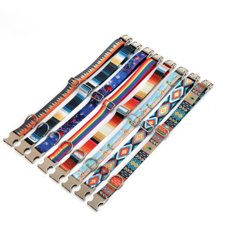 Ethnic Wind Collar Forest Pattern National Wind Pet Supplies Strong And Beautiful Dog Collar And Traction Dog Rope Pet Printing