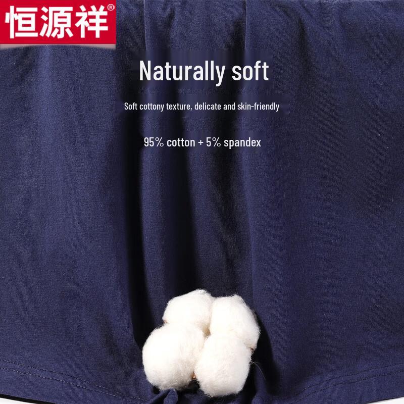 Hengyuanxiang Men's Cotton Spandex Boxer Briefs (4-Pack)