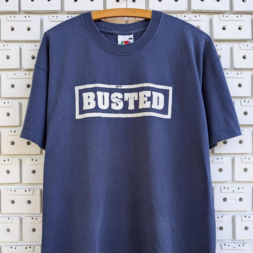 Vintage Frühe 00er Busted Band T-Shirt Englisch Teen Pop Punk Rock Merch Tee Größe L