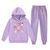 Kids Halloween Hoodie and Pants Set Ghost Print Pullover Sweatshirt with Hooded Top and Elastic Waist Bottom for Children